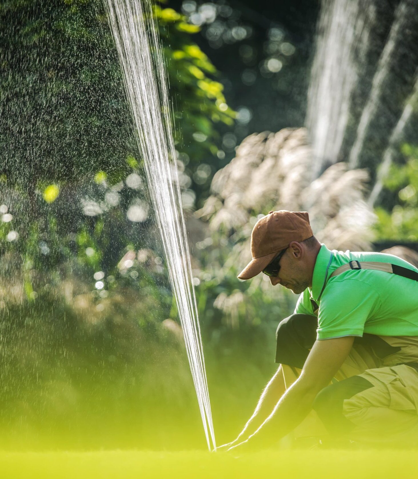 Automatic lawn watering system in Mont-Royal